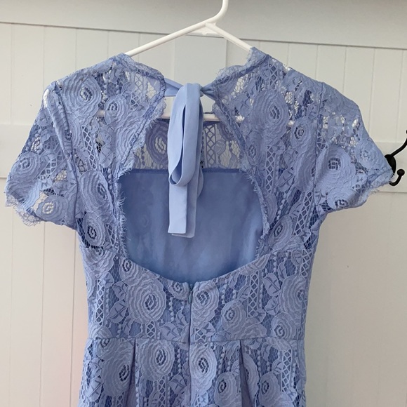 Francescas Womens S Periwinkle Dress Blue Purple Lace Open Back Small - Picture 6 of 8